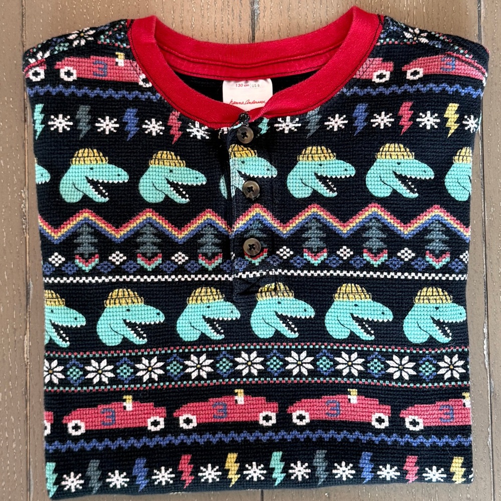 Hanna Andersson Boys’ Long-Sleeve Christmas Henley Pullover • Size 8 (M) - Picture 12 of 12